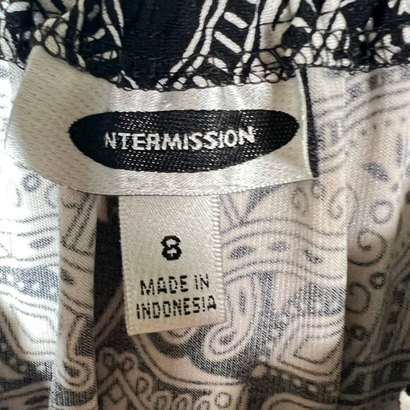 Intermission green and black paisley print off shoulder shift dress size 8 B160 - Picture 2 of 4